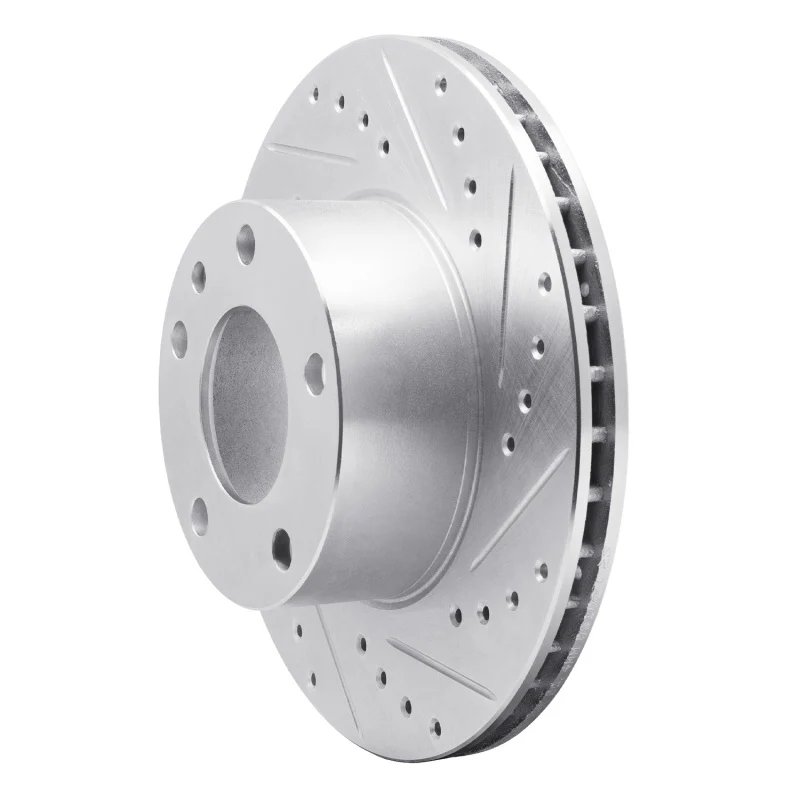 R1 76-82 BMW 530I Front Right Drilled & Slotted Silver Brake Rotor - Image 5