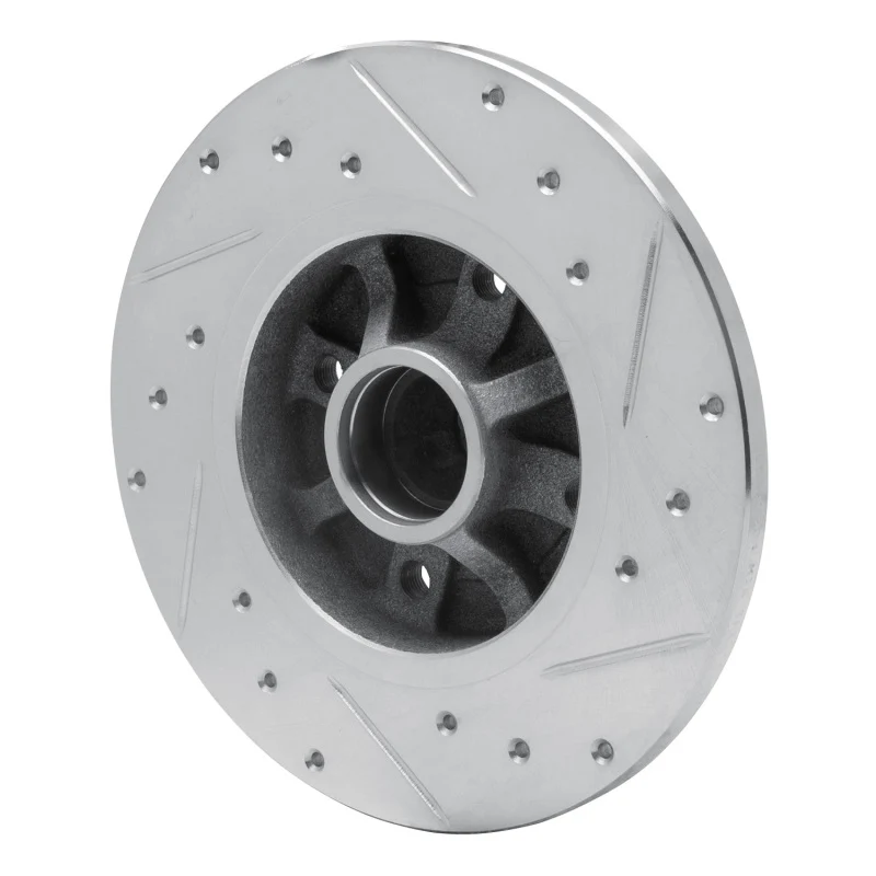 R1 76-84 Porsche 924 Front Left Drilled & Slotted Silver Brake Rotor - Image 4