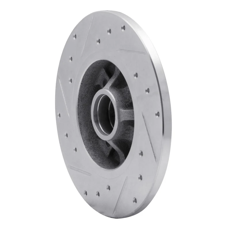 R1 76-84 Porsche 924 Front Right Drilled & Slotted Silver Brake Rotor - Image 4