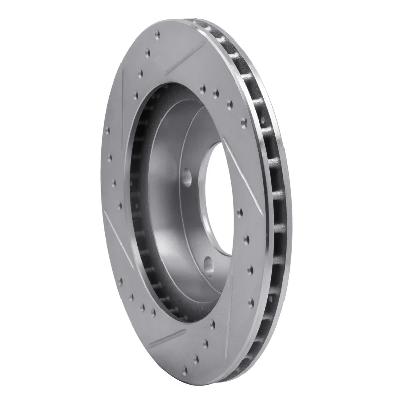 R1 76-86 Jeep CJ5 Front Right Drilled & Slotted Silver Brake Rotor - Image 2
