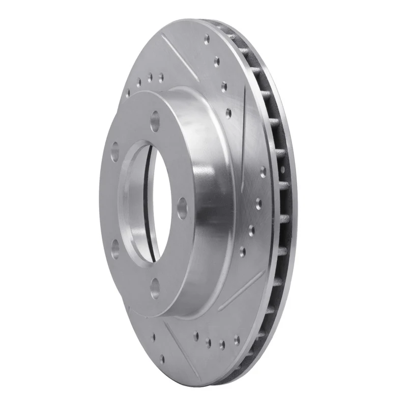 R1 76-86 Jeep CJ5 Front Right Drilled & Slotted Silver Brake Rotor - Image 5