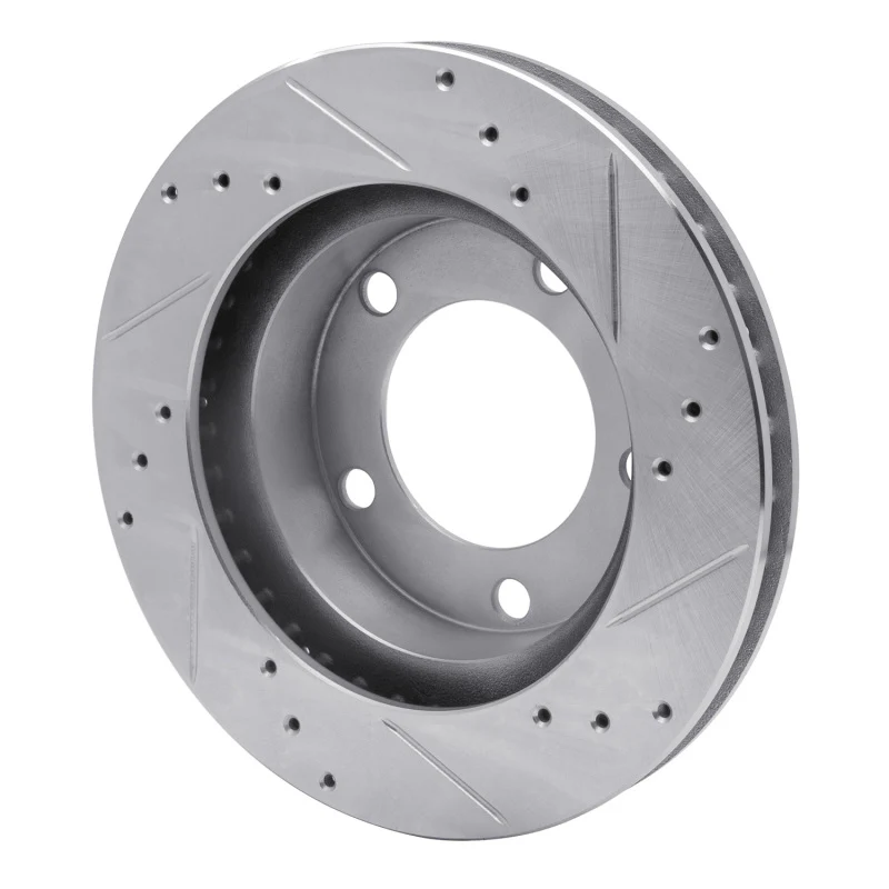 R1 76-93 Ford F-150 4WD Front Left Drilled & Slotted Silver Brake Rotor - Image 3