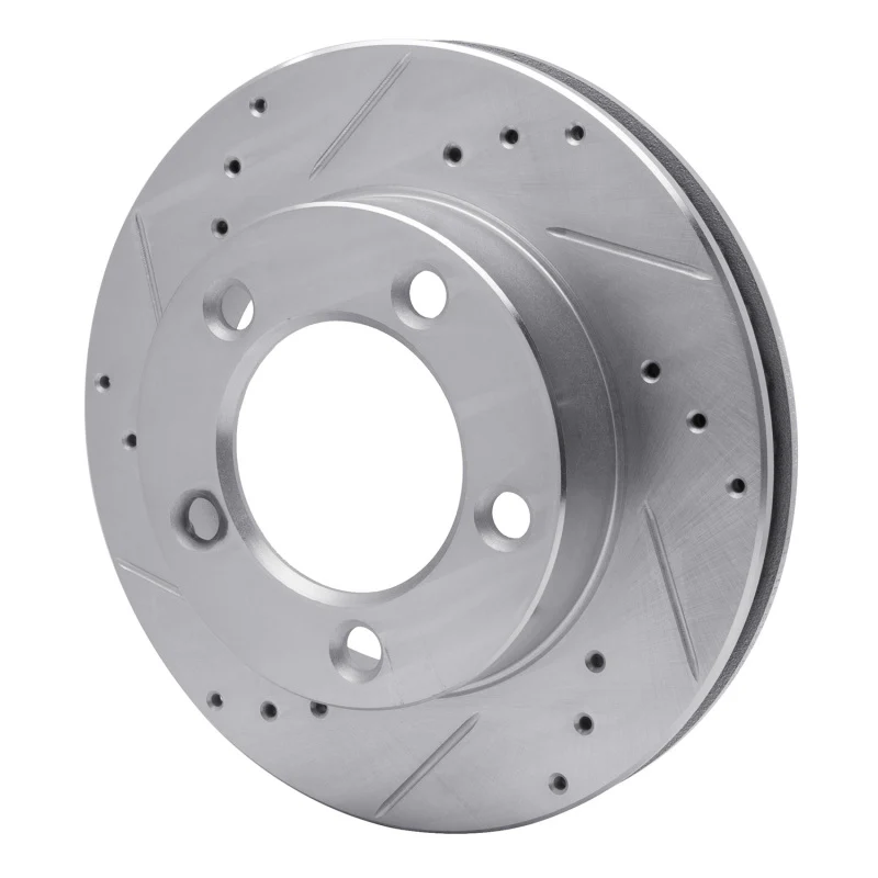 R1 76-93 Ford F-150 4WD Front Left Drilled & Slotted Silver Brake Rotor - Image 4