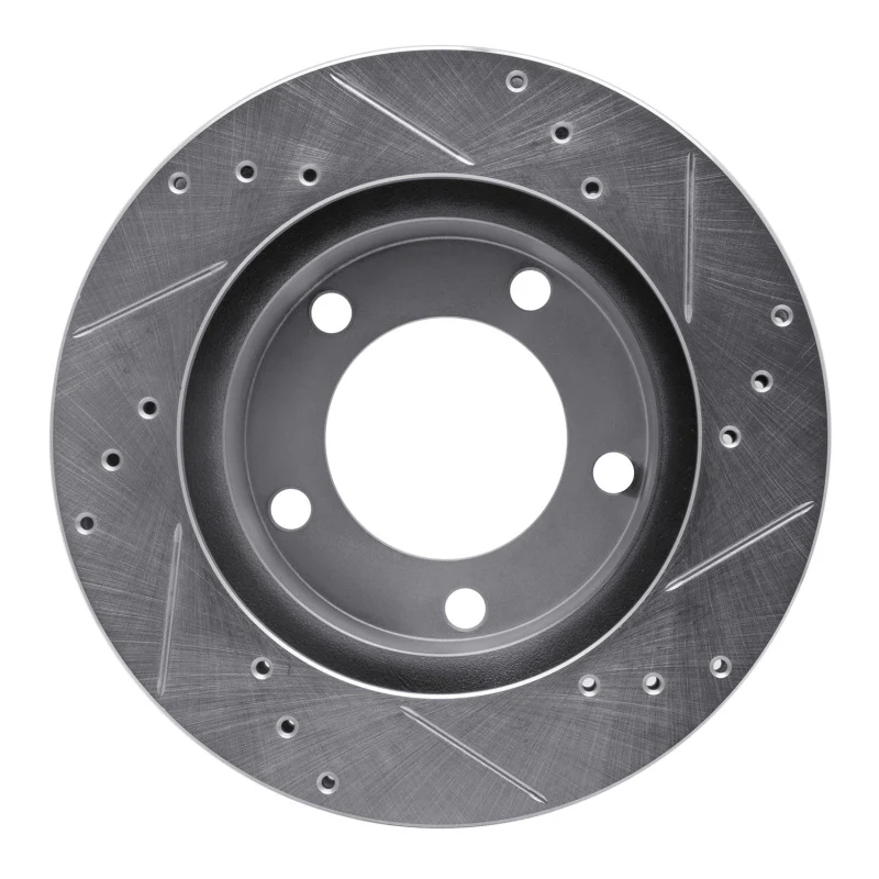 R1 76-93 Ford F-150 4WD Front Left Drilled & Slotted Silver Brake Rotor - Image 5