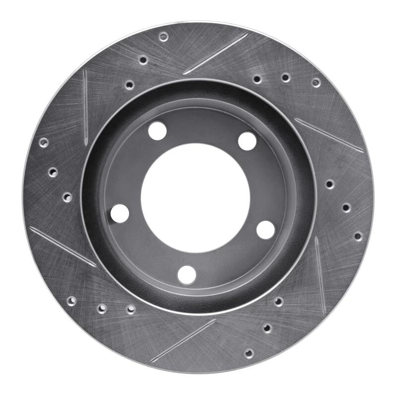 R1 76-93 Ford F-150 4WD Front Right Drilled & Slotted Silver Brake Rotor - Image 2