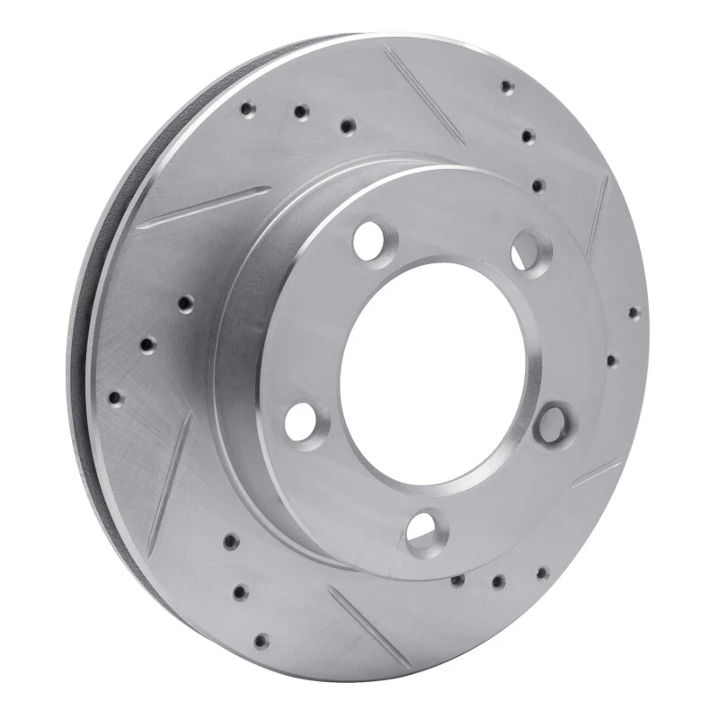 R1 76-93 Ford F-150 4WD Front Right Drilled & Slotted Silver Brake Rotor - Image 3
