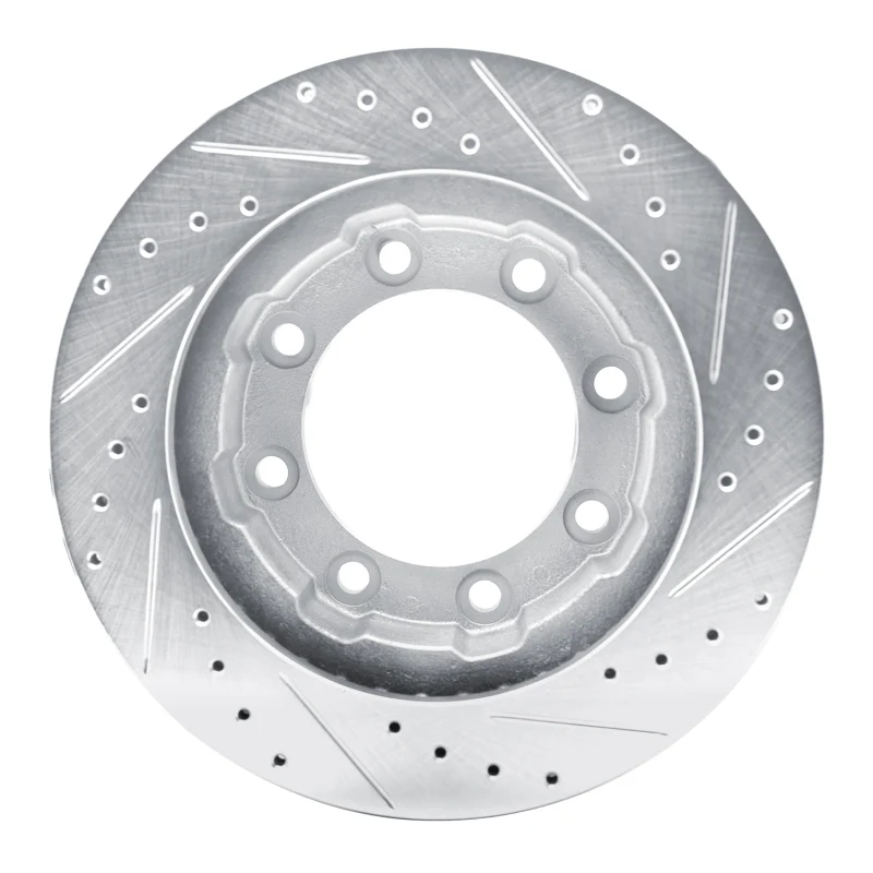 R1 77-00 Chevrolet V30 & V3500 Pickup Front Left Drilled & Slotted Silver Brake Rotor - Image 4