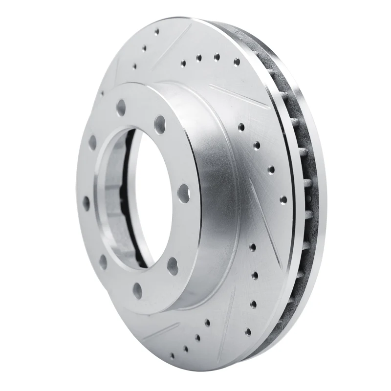 R1 77-00 Chevrolet V30 & V3500 Pickup Front Left Drilled & Slotted Silver Brake Rotor - Image 5