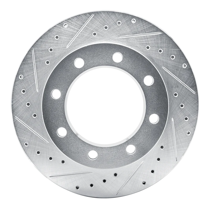 R1 77-00 Chevrolet V30 & V3500 Pickup Front Left Drilled & Slotted Silver Brake Rotor - Image 6
