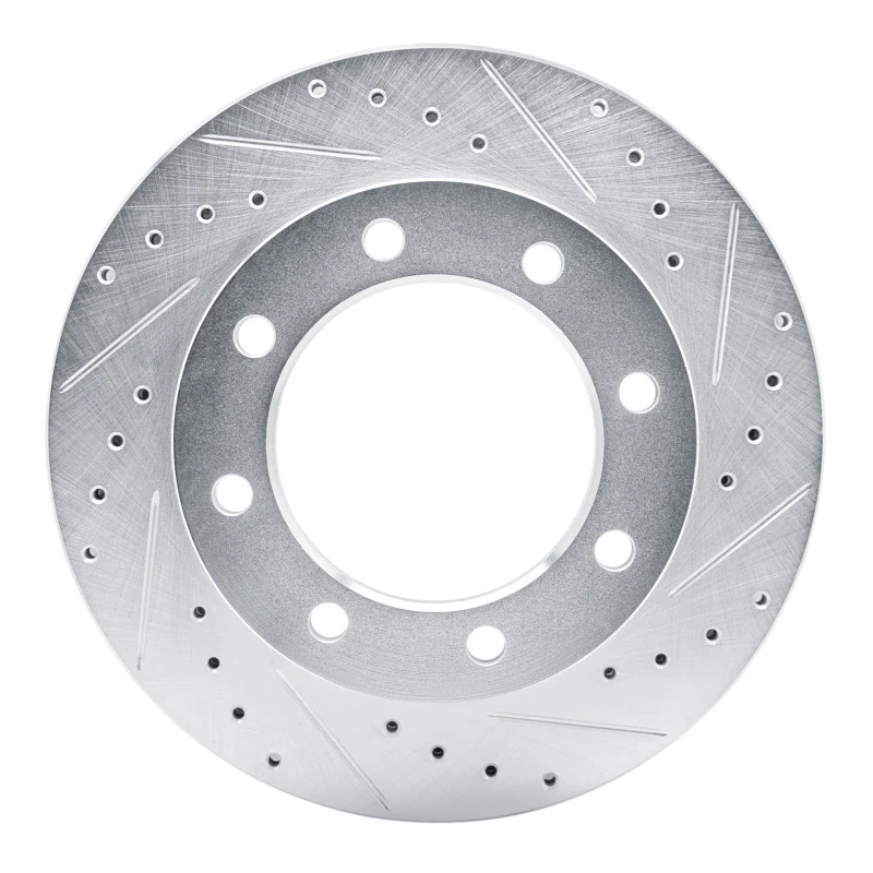 R1 77-00 Chevrolet V30 & V3500 Pickup Front Right Drilled & Slotted Silver Brake Rotor