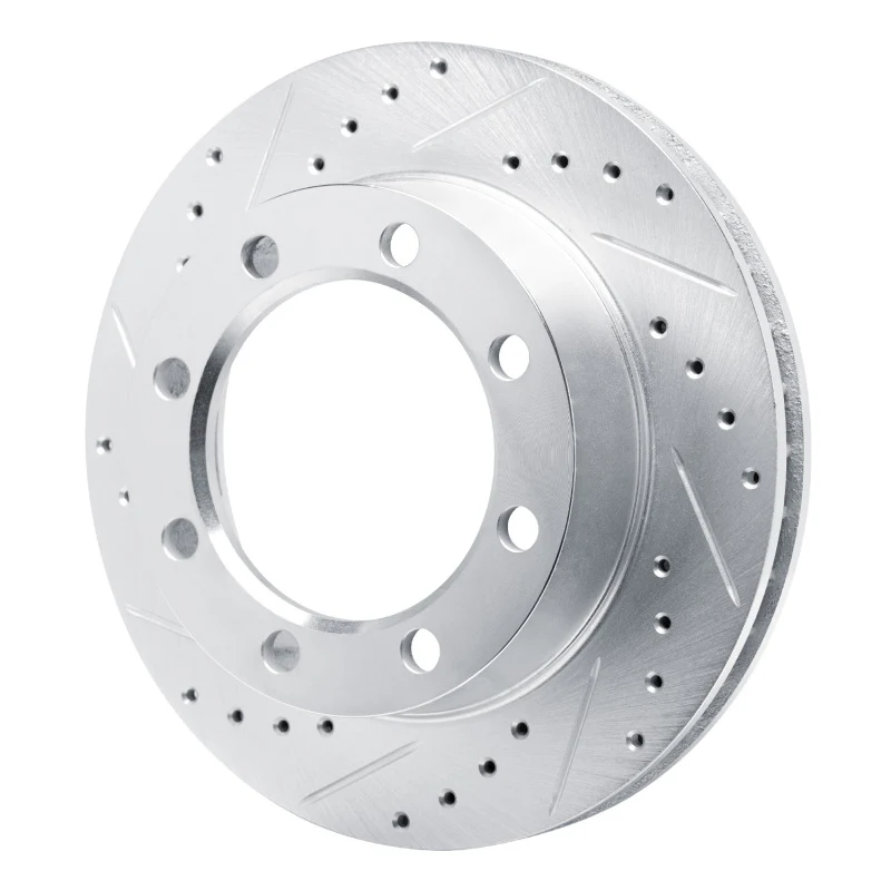 R1 77-79 Ford F-250 4WD (Excl Super Duty) Front Left Drilled & Slotted Silver Brake Rotor - Image 2