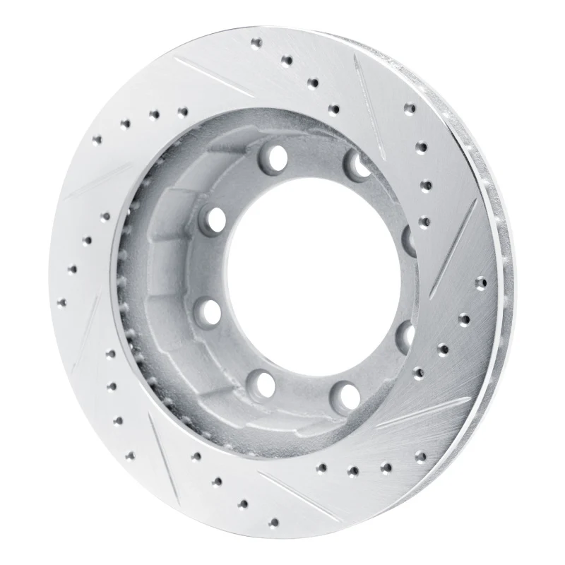 R1 77-79 Ford F-250 4WD (Excl Super Duty) Front Left Drilled & Slotted Silver Brake Rotor - Image 4