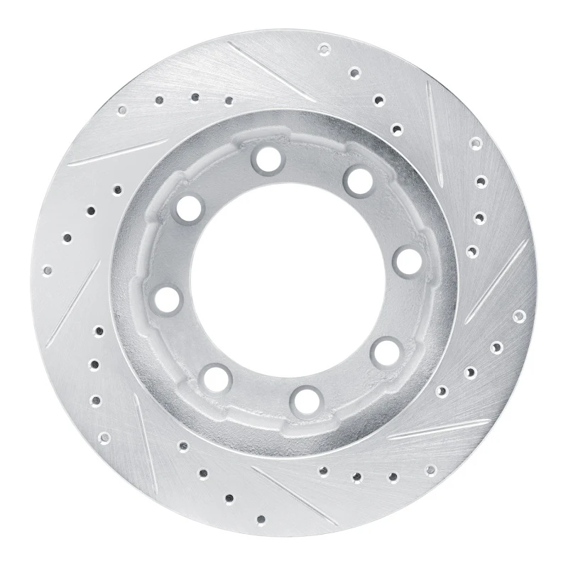 R1 77-79 Ford F-250 4WD (Excl Super Duty) Front Left Drilled & Slotted Silver Brake Rotor - Image 5