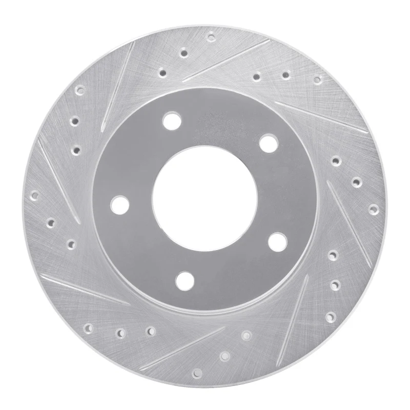 R1 77-80 Buick LeSabre Rear Left Drilled & Slotted Silver Brake Rotor