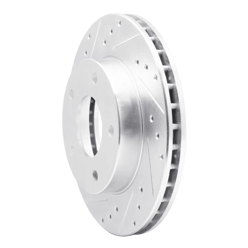 R1 77-80 Buick LeSabre Rear Left Drilled & Slotted Silver Brake Rotor - Image 2