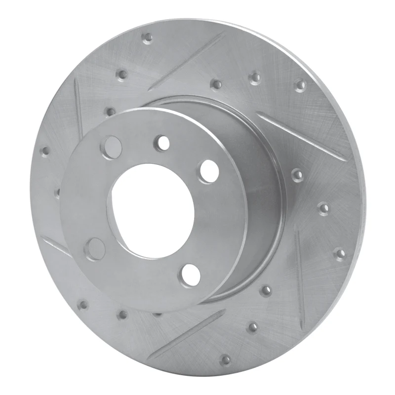 R1 77-83 BMW 320I (USA/Canada) Front Left Drilled & Slotted Silver Brake Rotor - Image 2
