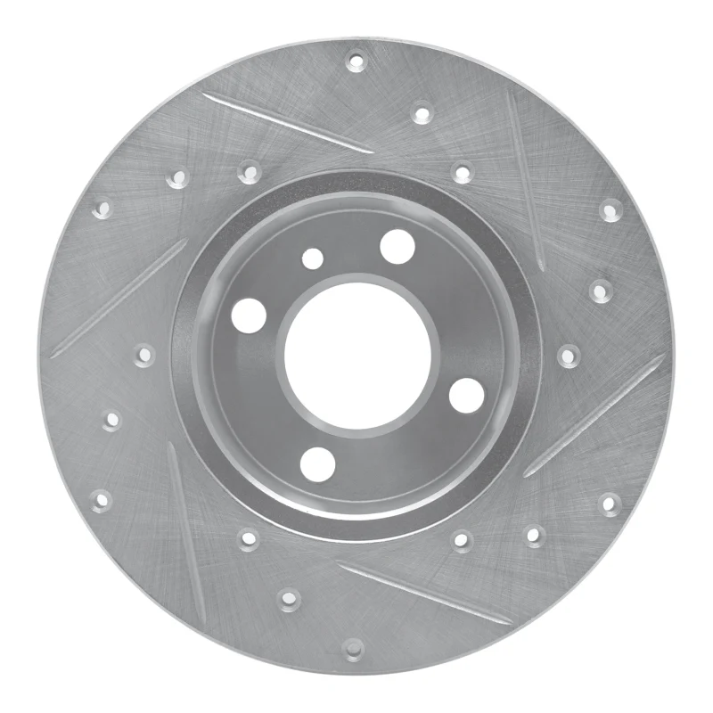 R1 77-83 BMW 320I (USA/Canada) Front Left Drilled & Slotted Silver Brake Rotor - Image 3
