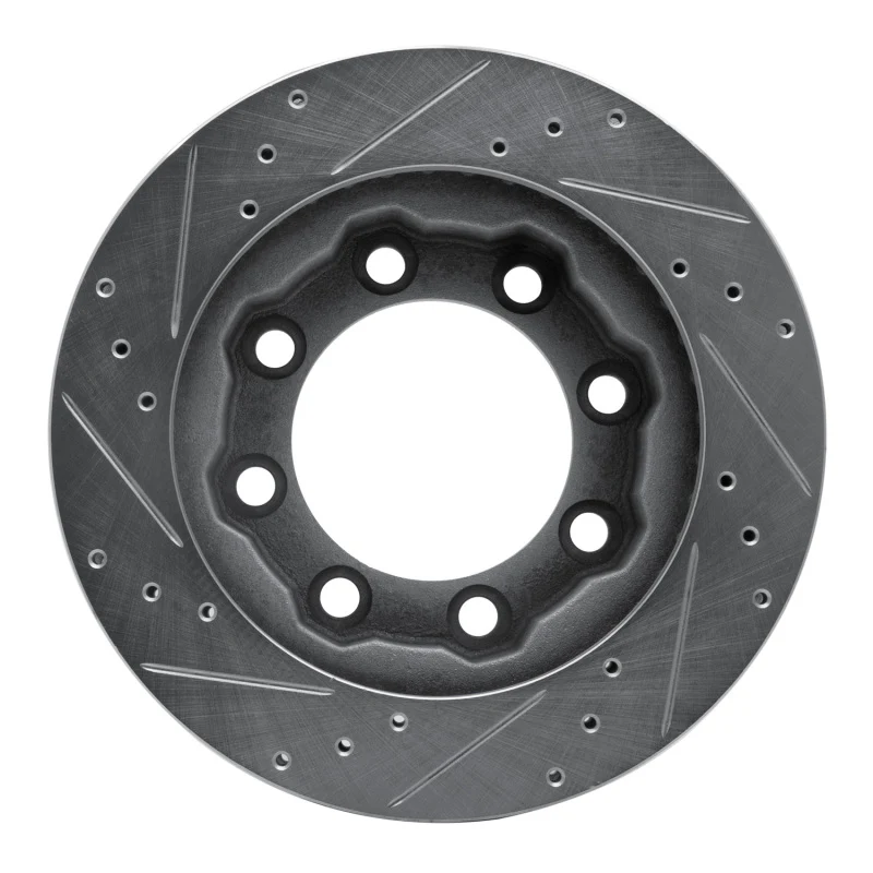 R1 77-93 Chevrolet V30 & V3500 Pickup Front Right Drilled & Slotted Silver Brake Rotor - Image 3