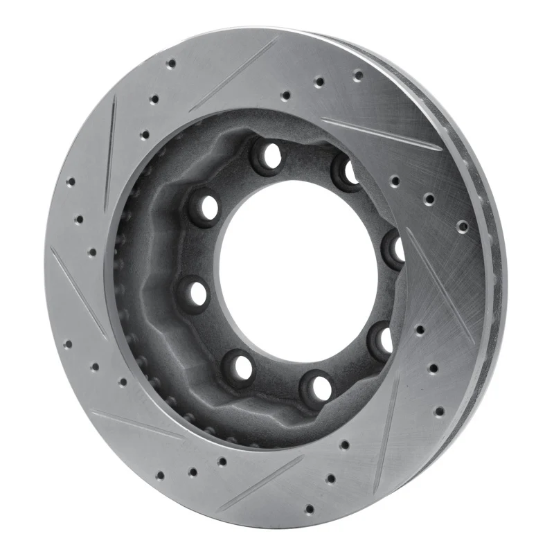 R1 77-93 Chevrolet V30 & V3500 Pickup Front Right Drilled & Slotted Silver Brake Rotor - Image 4