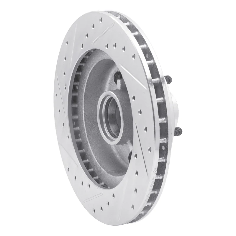 R1 77-95 Buick Electra Front Right Drilled & Slotted Silver Brake Rotor - Image 4