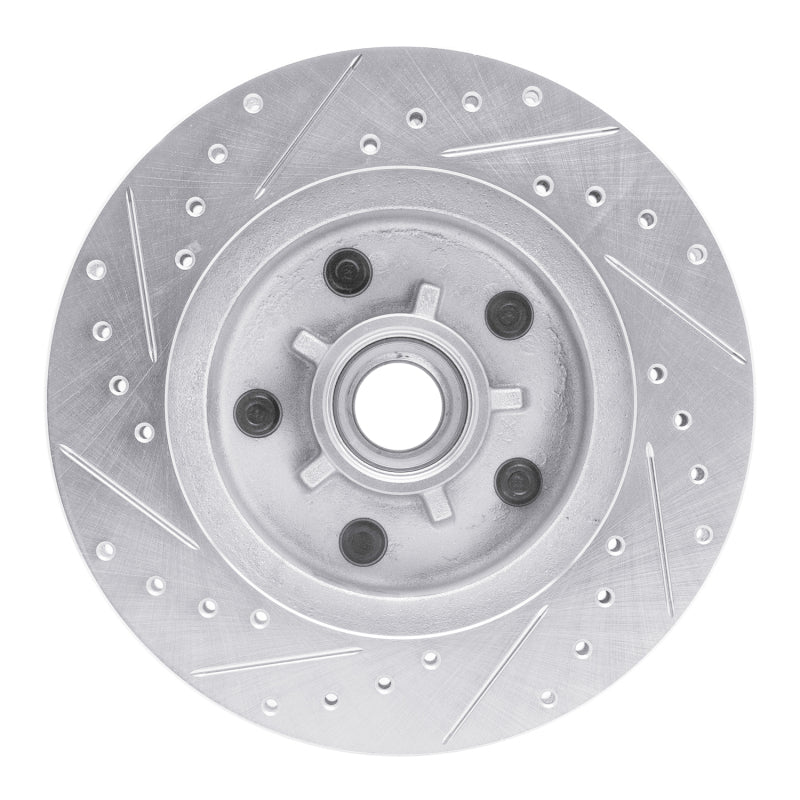 R1 77-95 Buick Electra Front Right Drilled & Slotted Silver Brake Rotor - Image 5