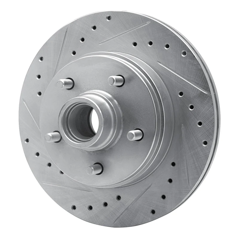 R1 77-95 Buick Riviera Front Left Drilled & Slotted Silver Brake Rotor - Image 2