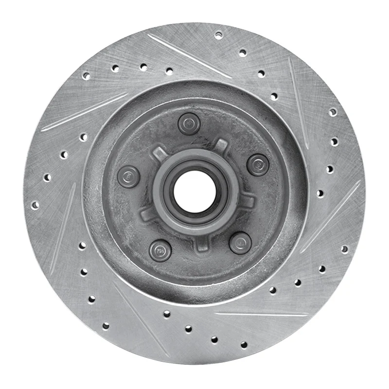 R1 77-95 Buick Riviera Front Left Drilled & Slotted Silver Brake Rotor - Image 3