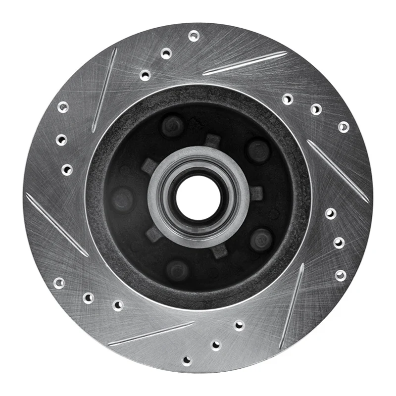 R1 78-78 Buick CENTURY Front Left Drilled & Slotted Silver Brake Rotor - Image 3