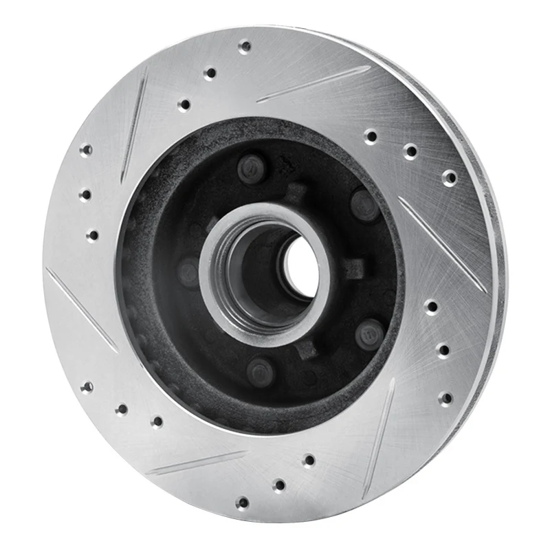 R1 78-78 Buick CENTURY Front Left Drilled & Slotted Silver Brake Rotor - Image 4