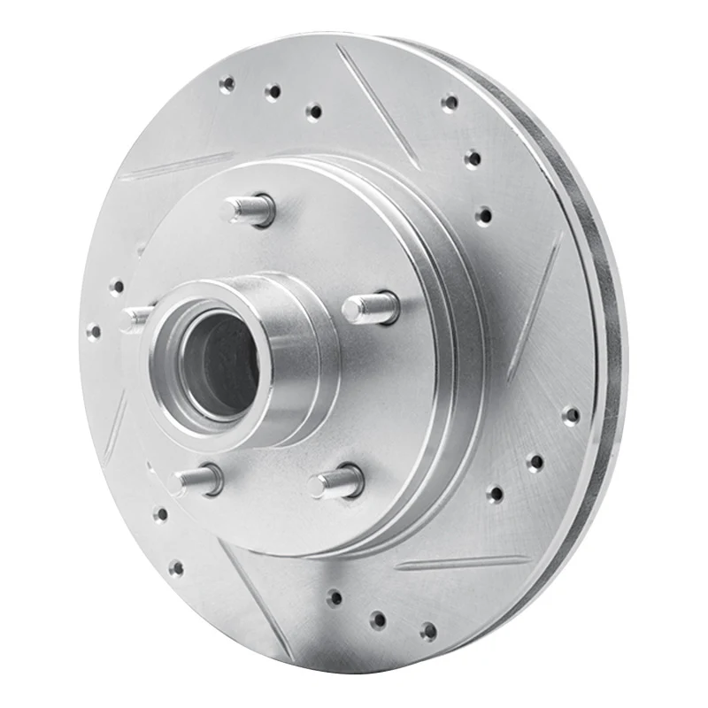 R1 78-78 Buick CENTURY Front Left Drilled & Slotted Silver Brake Rotor - Image 5
