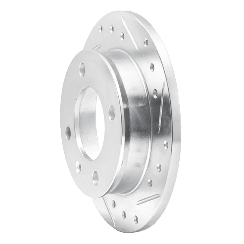 R1 78-80 Ford Fiesta (USA/Canada) Front Right Drilled & Slotted Silver Brake Rotor - Image 2