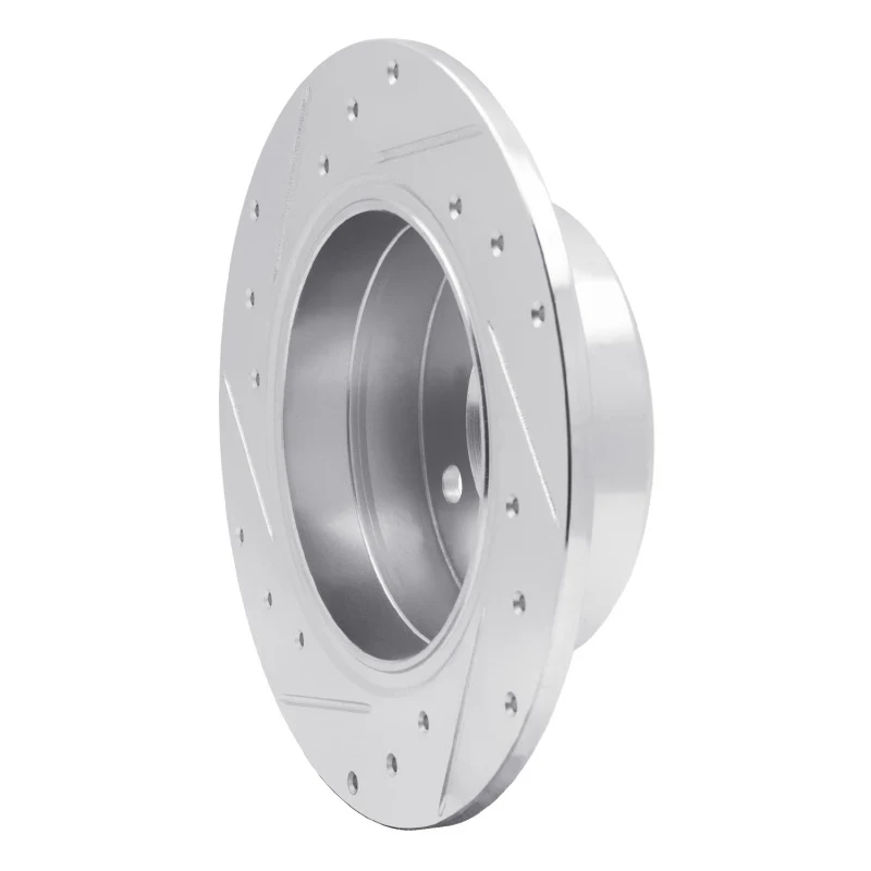R1 78-81 BMW 733I Rear Right Drilled & Slotted Silver Brake Rotor - Image 3