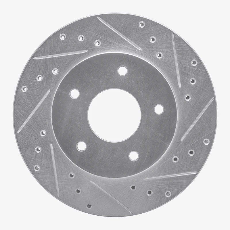 R1 78-81 Pontiac Firebird Rear Right Drilled & Slotted Silver Brake Rotor