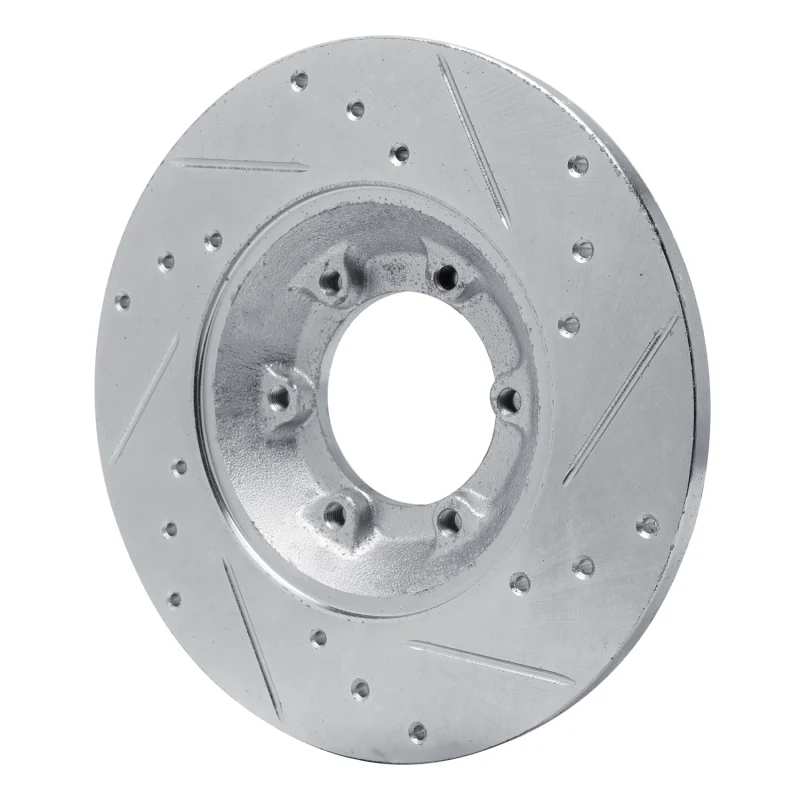 R1 78-83 Chevrolet Luv Front Left Drilled & Slotted Silver Brake Rotor - Image 3