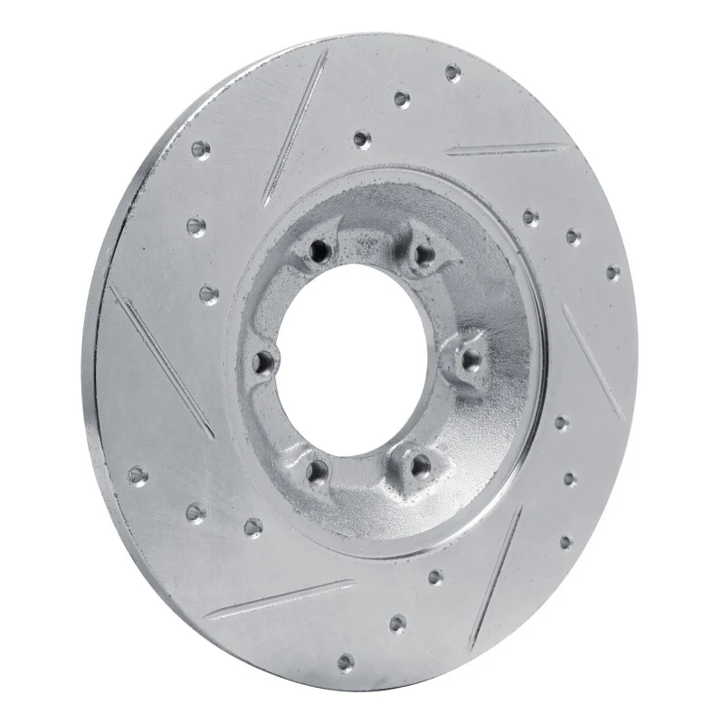 R1 78-83 Chevrolet Luv Front Right Drilled & Slotted Silver Brake Rotor - Image 3