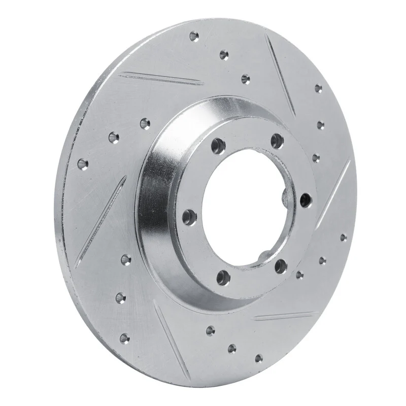 R1 78-83 Chevrolet Luv Front Right Drilled & Slotted Silver Brake Rotor - Image 4