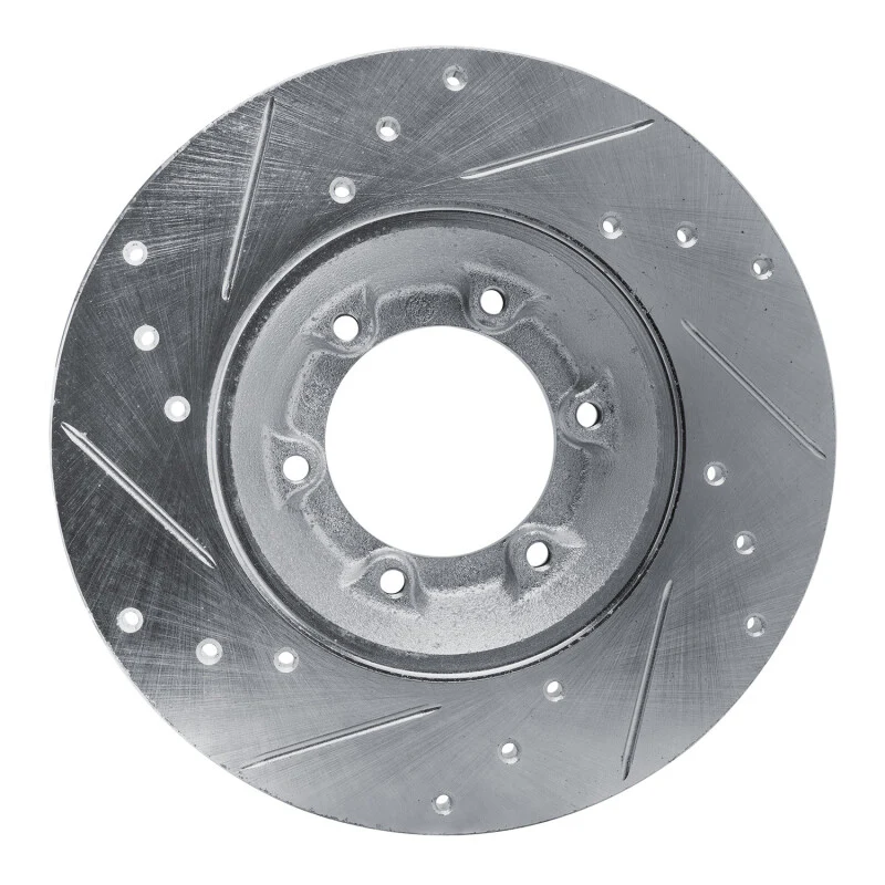 R1 78-83 Chevrolet Luv Front Right Drilled & Slotted Silver Brake Rotor - Image 5