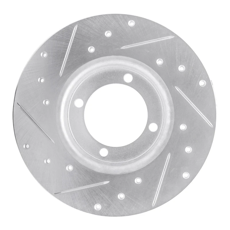 R1 78-83 Dodge CHALLENGER Front Right Drilled & Slotted Silver Brake Rotor - Image 2