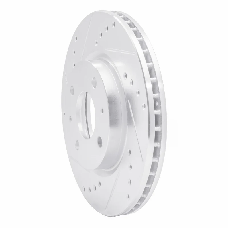 R1 78-83 Dodge CHALLENGER Rear Left Drilled & Slotted Silver Brake Rotor - Image 2