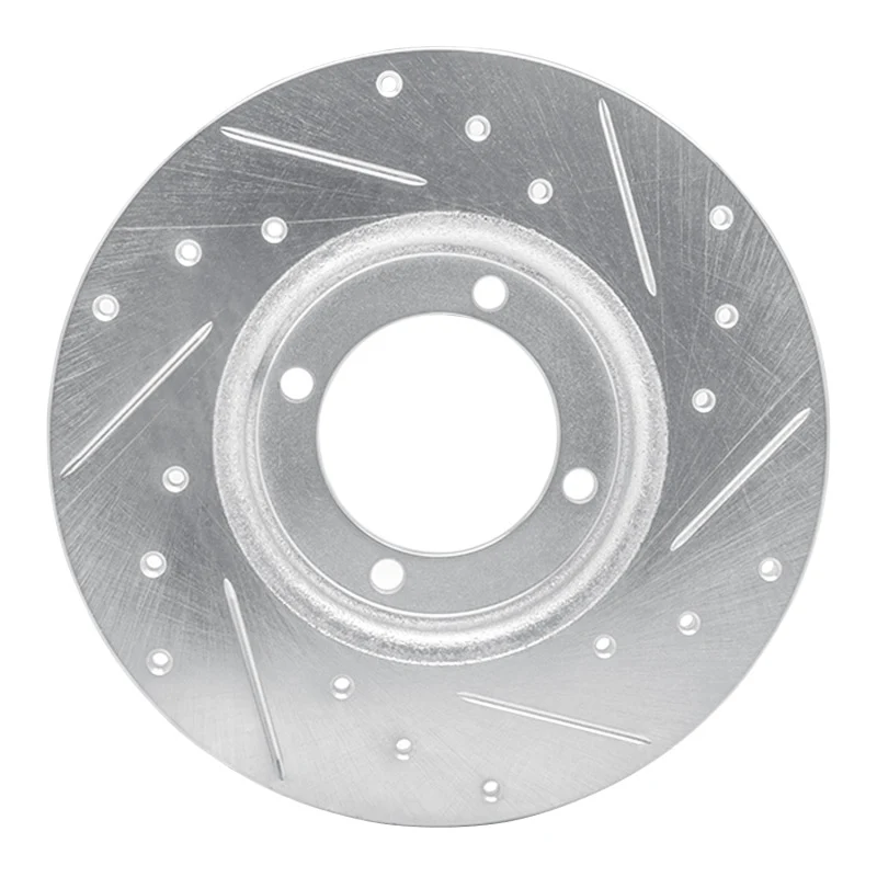 R1 78-83 Dodge COLT Front Left Drilled & Slotted Silver Brake Rotor - Image 2