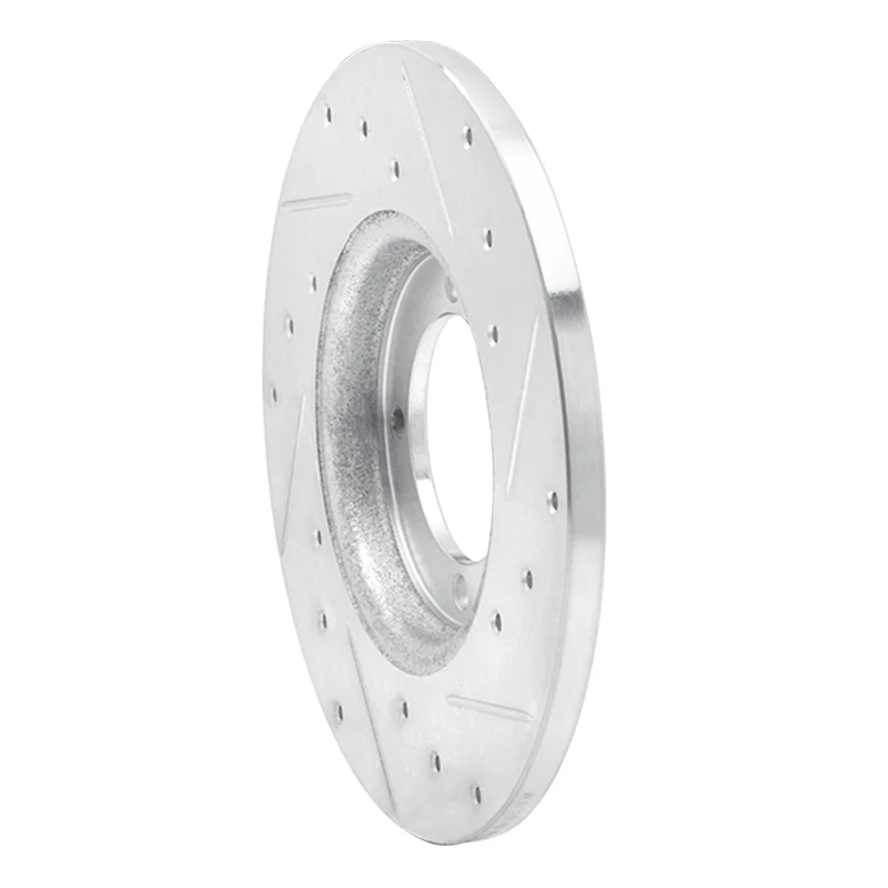 R1 78-83 Dodge COLT Front Left Drilled & Slotted Silver Brake Rotor - Image 4