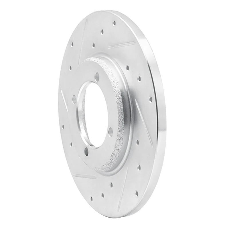 R1 78-83 Dodge COLT Front Left Drilled & Slotted Silver Brake Rotor - Image 5
