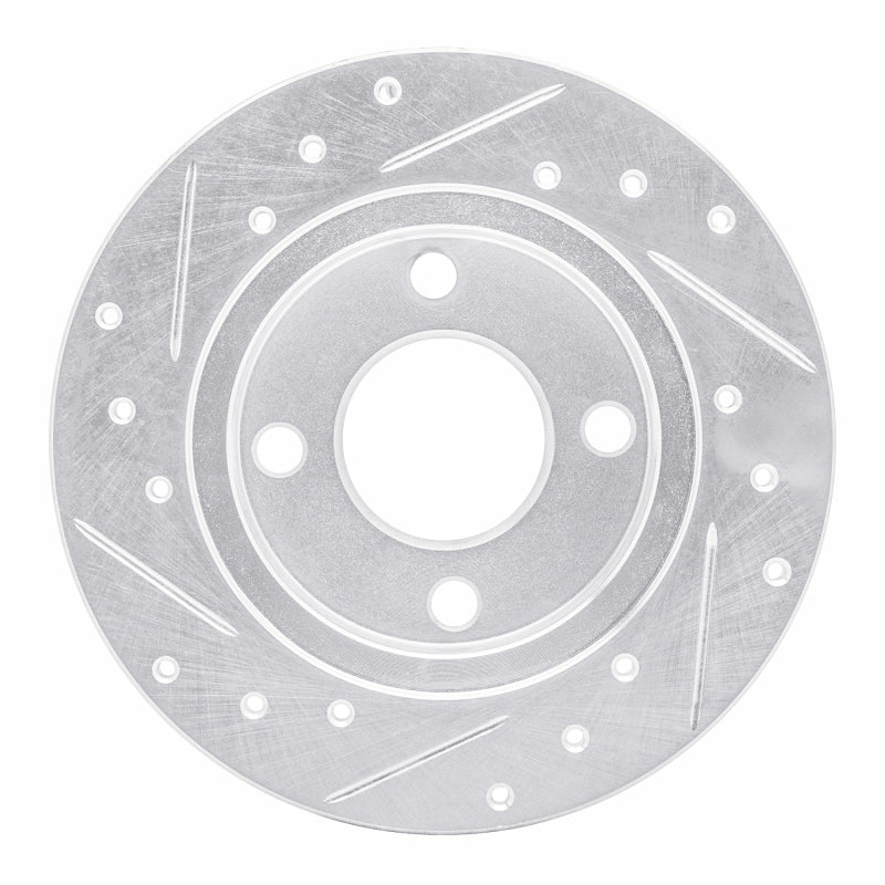 R1 78-90 Dodge Charger Front Right Drilled & Slotted Silver Brake Rotor - Image 4