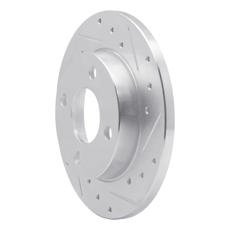 R1 78-90 Dodge Charger Front Right Drilled & Slotted Silver Brake Rotor - Image 5