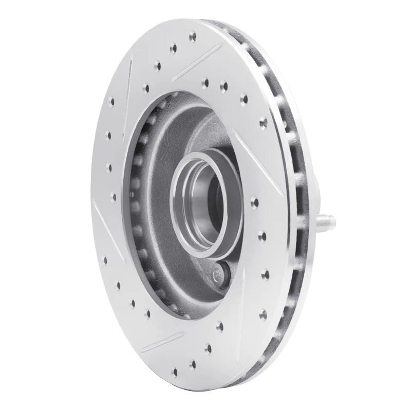 R1 78-93 Ford Granada Front Right Drilled & Slotted Silver Brake Rotor - Image 3