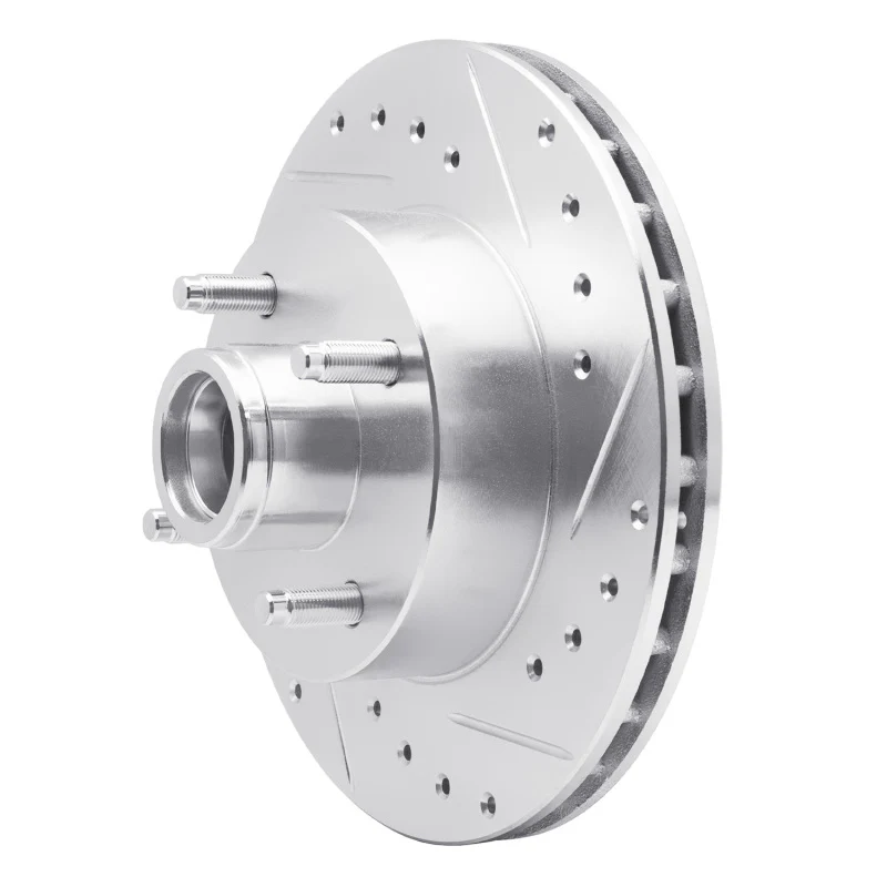 R1 78-93 Ford Granada Front Right Drilled & Slotted Silver Brake Rotor - Image 4