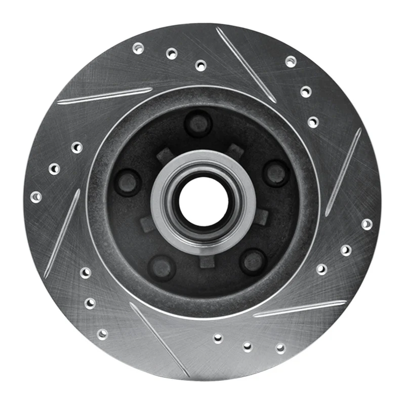 R1 79-81 Buick Century Front Left Drilled & Slotted Silver Brake Rotor - Image 3
