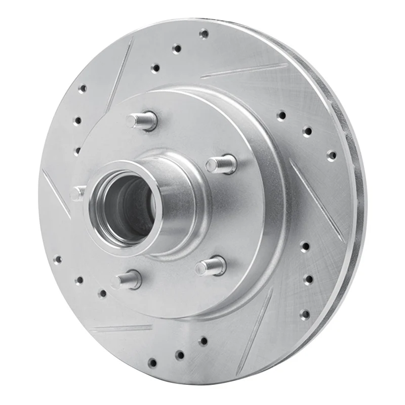 R1 79-81 Buick Century Front Left Drilled & Slotted Silver Brake Rotor - Image 4