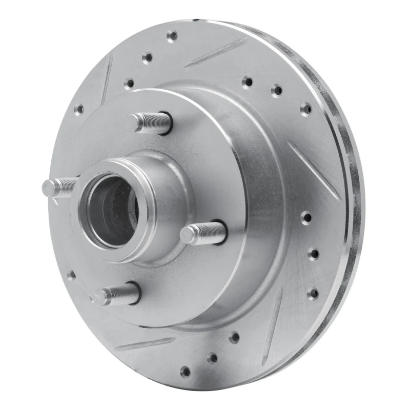 R1 79-81 Ford Mustang Front Left Drilled & Slotted Silver Brake Rotor - Image 3