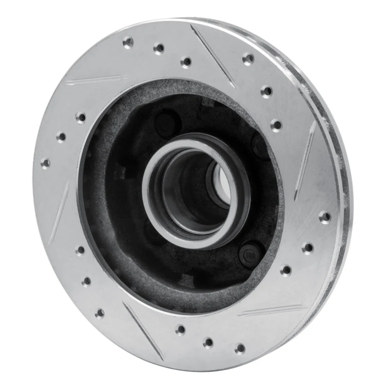R1 79-81 Ford Mustang Front Left Drilled & Slotted Silver Brake Rotor - Image 5